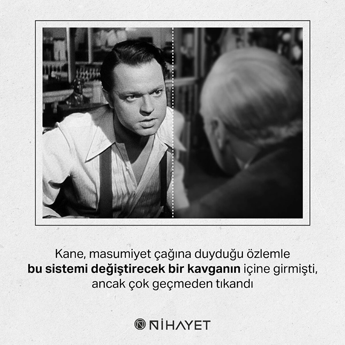 Kane, masumiyet çağına duyduğu özlemle bu sistemi değiştirecek bir kavganın içine girmişti, ancak çok geçmeden tıkandı