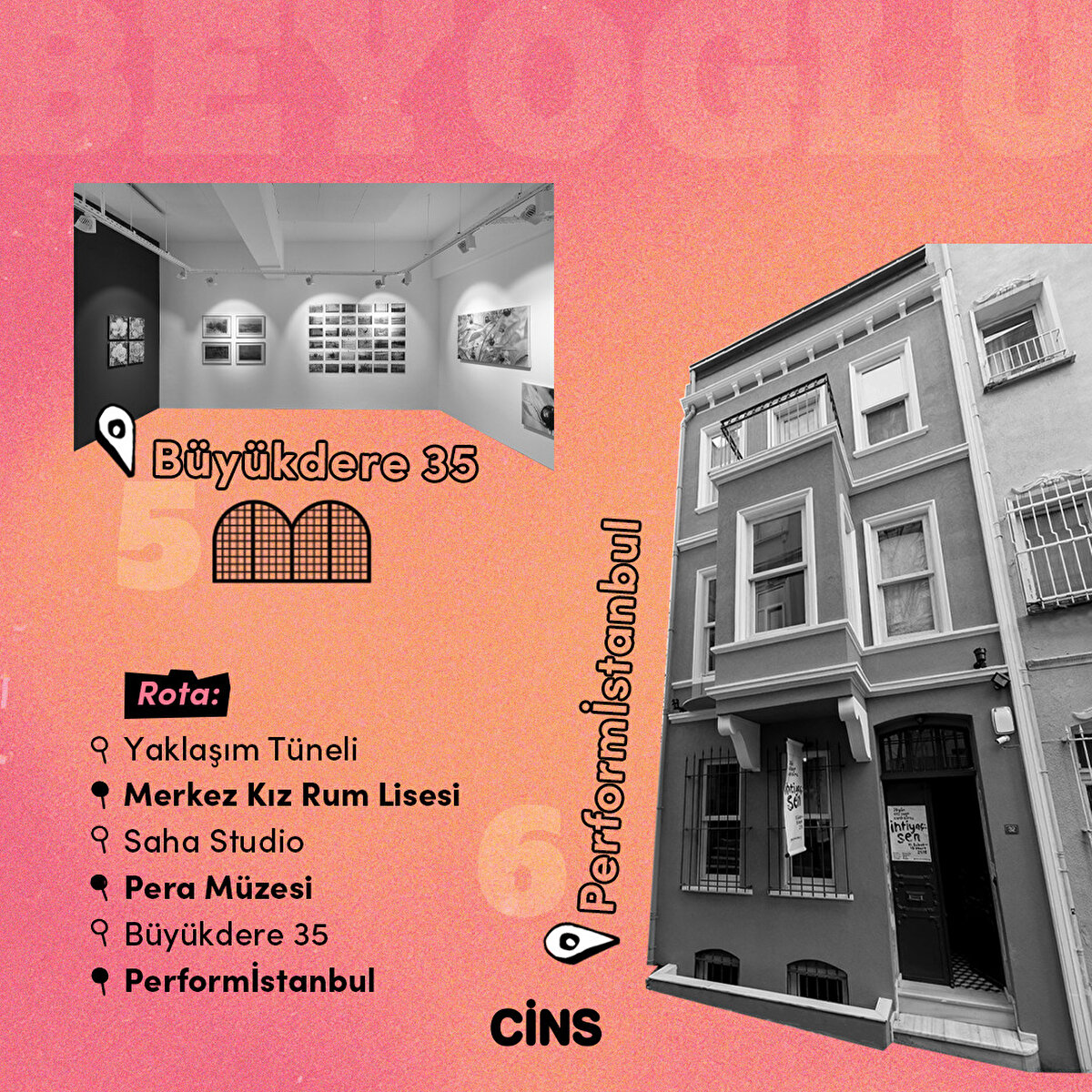 Bu rota, Taksim metrosundan başlanacak şekilde oluşturuldu