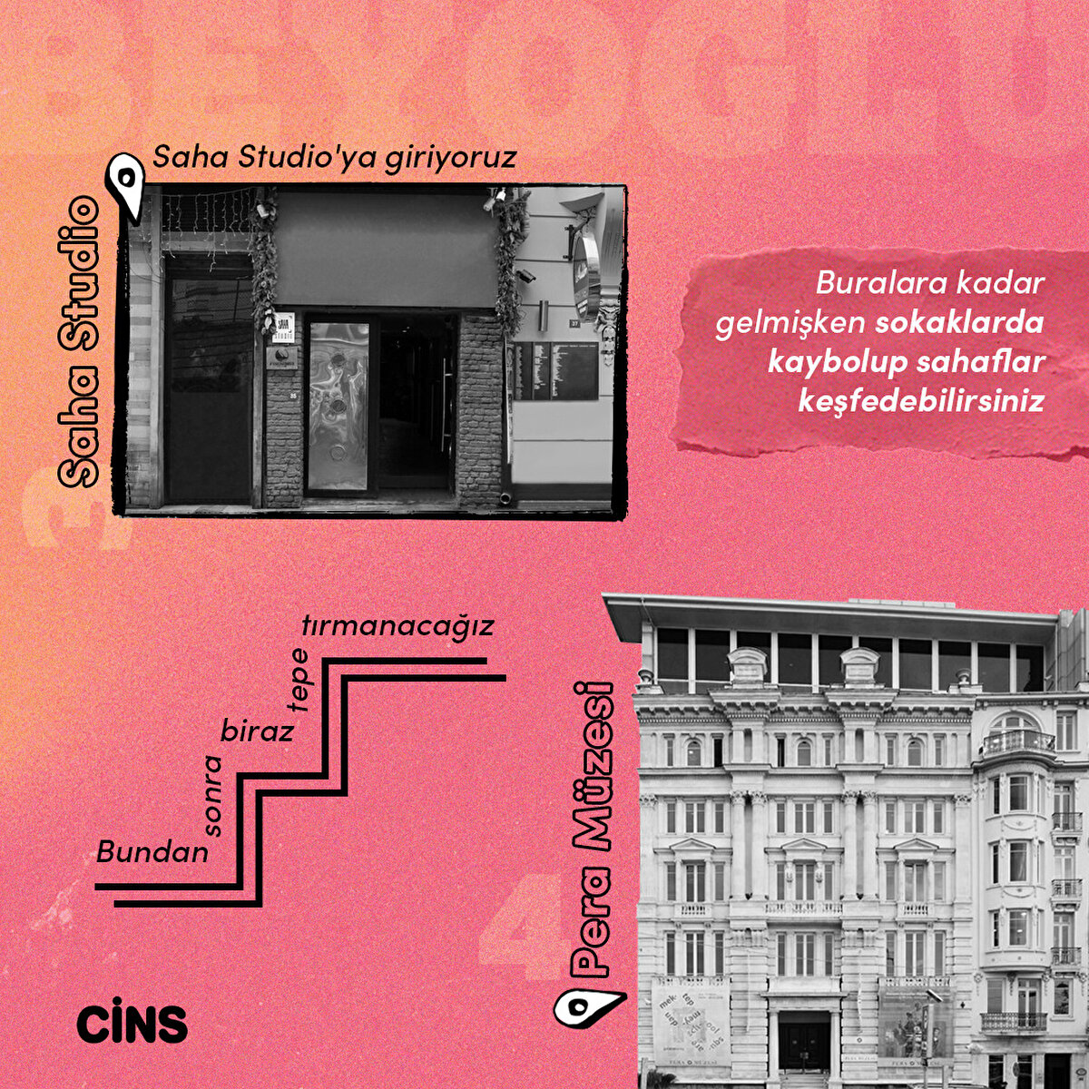 Beyoğlu mek&#226;nlarını sırasıyla geziyoruz