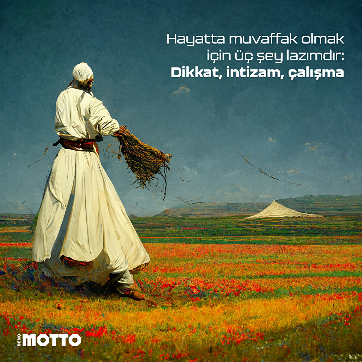 Hayatta muvaffak olmak için üç şey lazımdır: Dikkat, intizam, çalışma