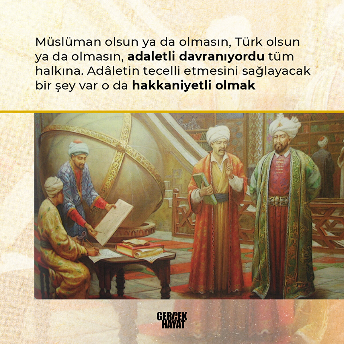 Ad&#226;letin tecelli etmesini sağlayacak bir şey var o da hakkaniyetli olmak