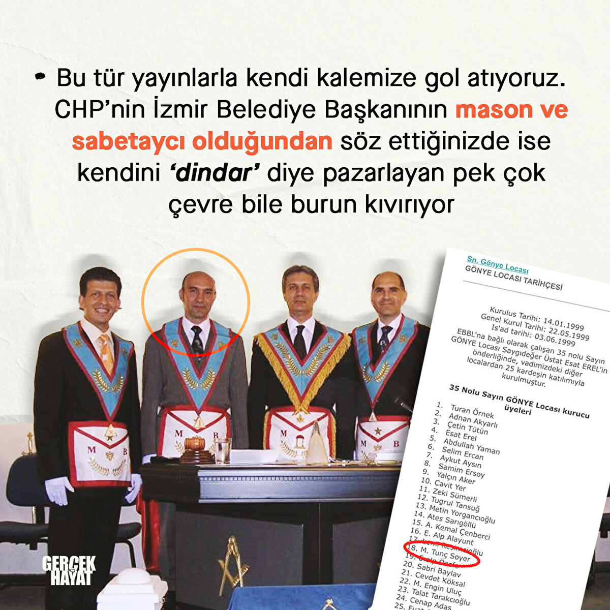 Mason ve sabetaycı olduğundan s&#246;z ettiğinizde ise kendini ‘dindar’ diye pazarlayan pek &#231;ok &#231;evre bile burun kıvırıyor