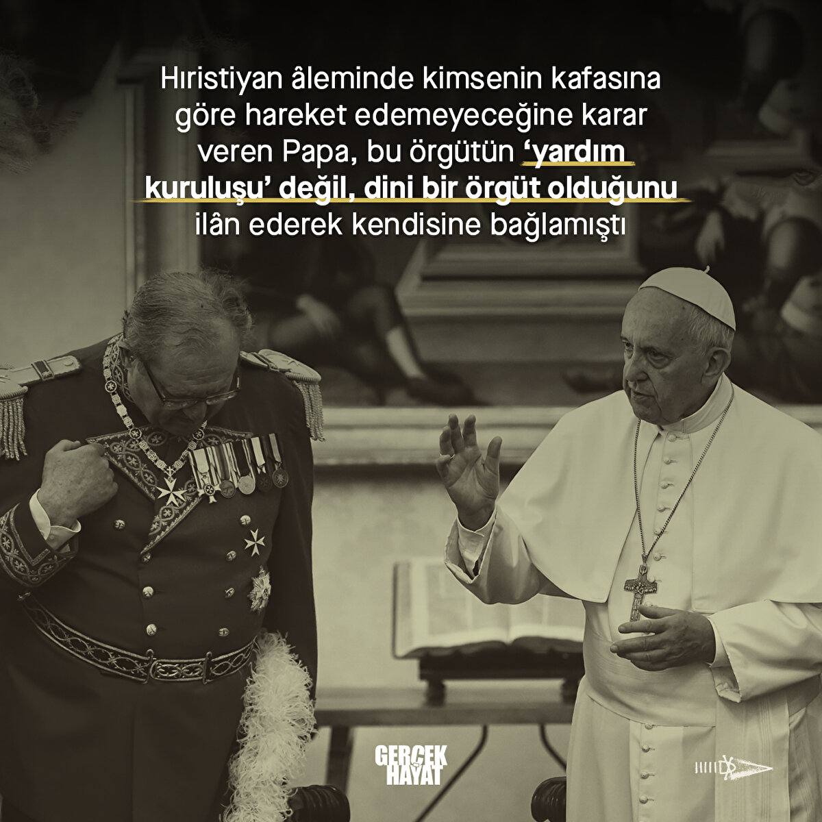 Dini bir &#246;rg&#252;t olduğunu il&#226;n ederek kendisine bağlamıştı