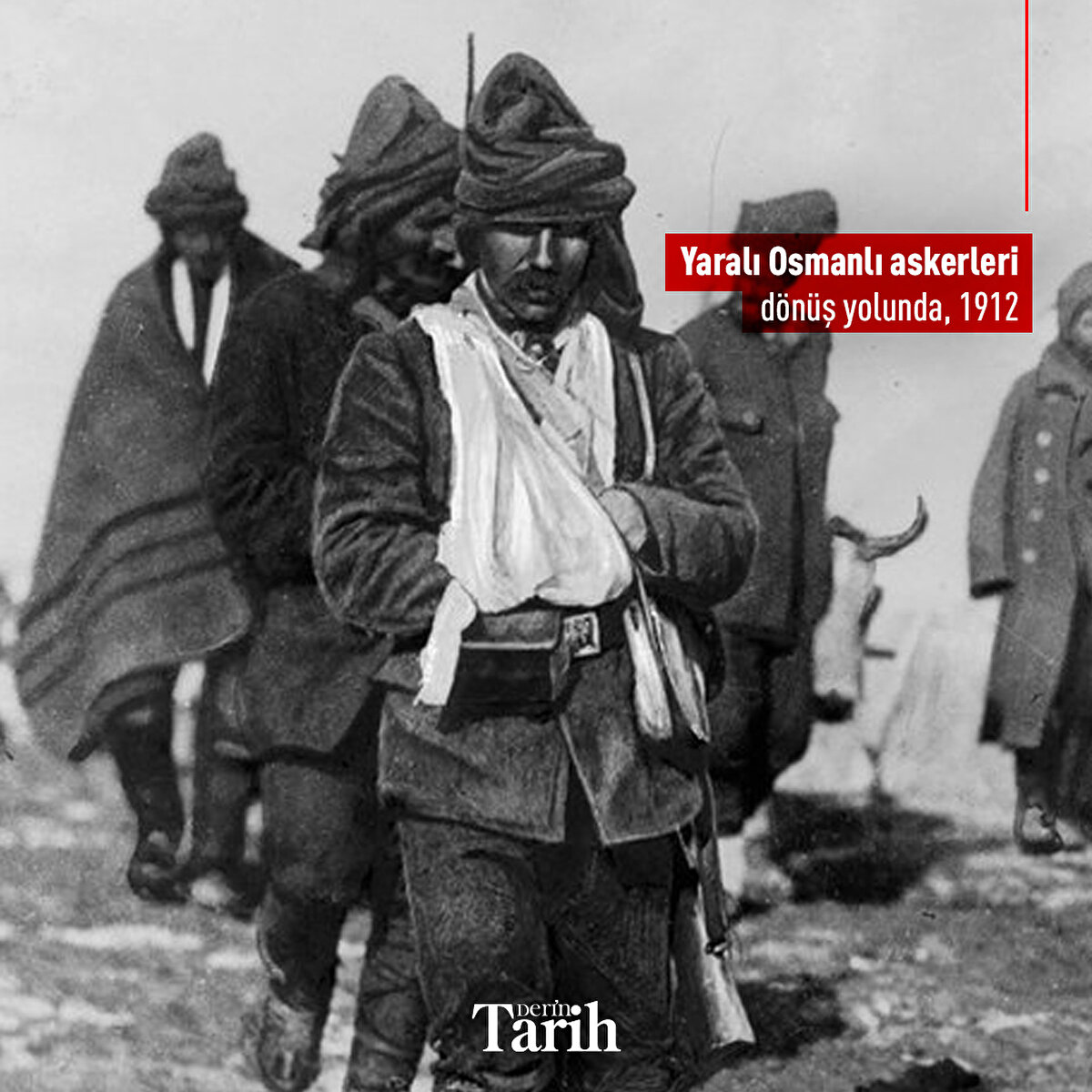 Yaralı Osmanlı askerleri d&#246;n&#252;ş yolunda, 1912