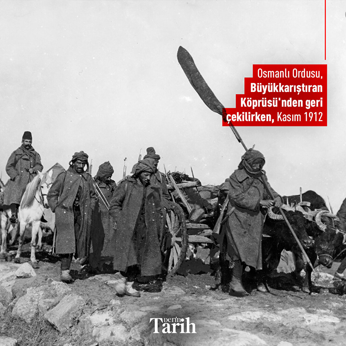 Osmanlı Ordusu, B&#252;y&#252;kkarıştıran K&#246;pr&#252;s&#252;'nden geri &#231;ekilirken, Kasım 1912