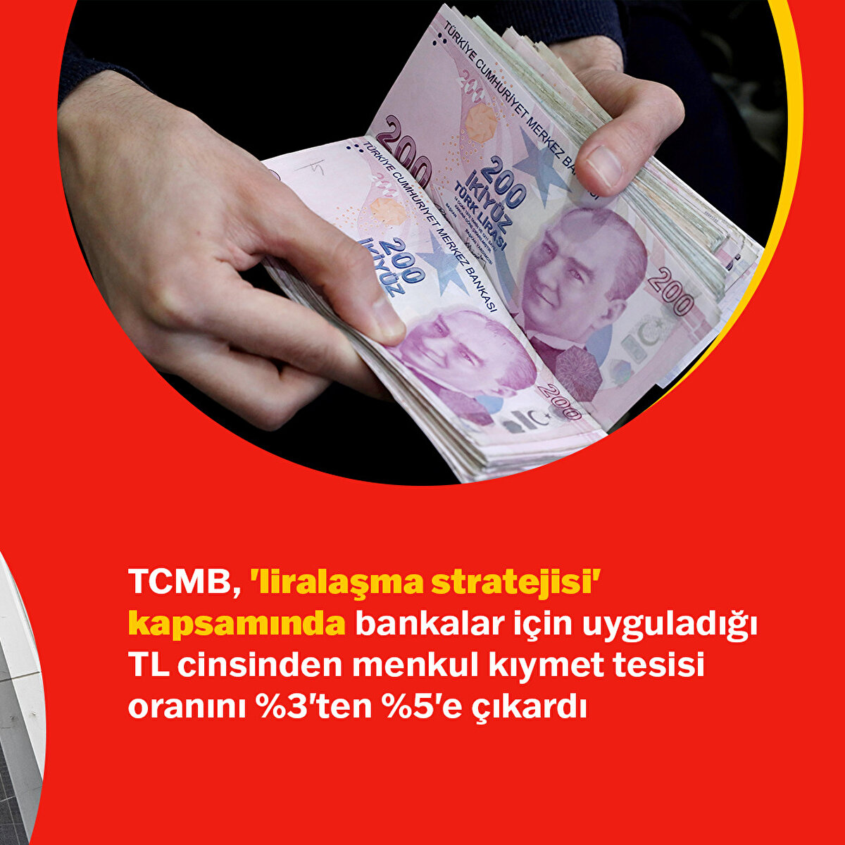 TCMB, 'liralaşma stratejisi' kapsamında bankalar için uyguladığı TL cinsinden menkul kıymet tesisi oranını %3'ten %5'e çıkardı