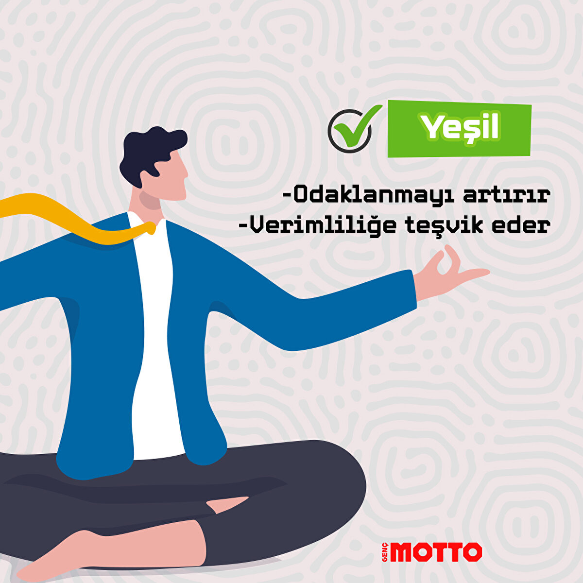 Yeşil, odaklanmayı artırır ve verimliliğe teşvik eder