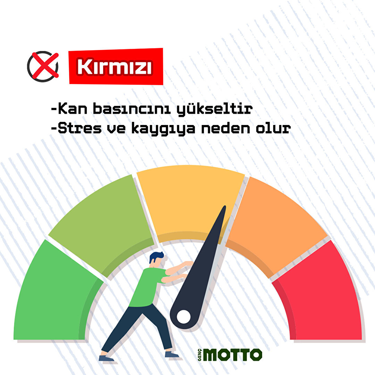 Kırmızı, kan basıncını yükseltir, stres ve kaygıya neden olur