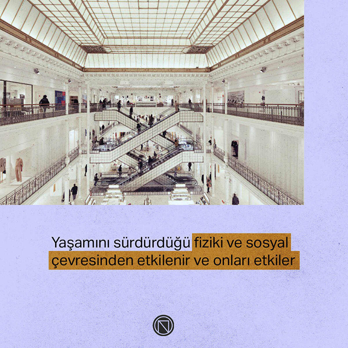 Yaşamını sürdürdüğü fiziki ve sosyal çevresinden etkilenir ve onları etkiler
