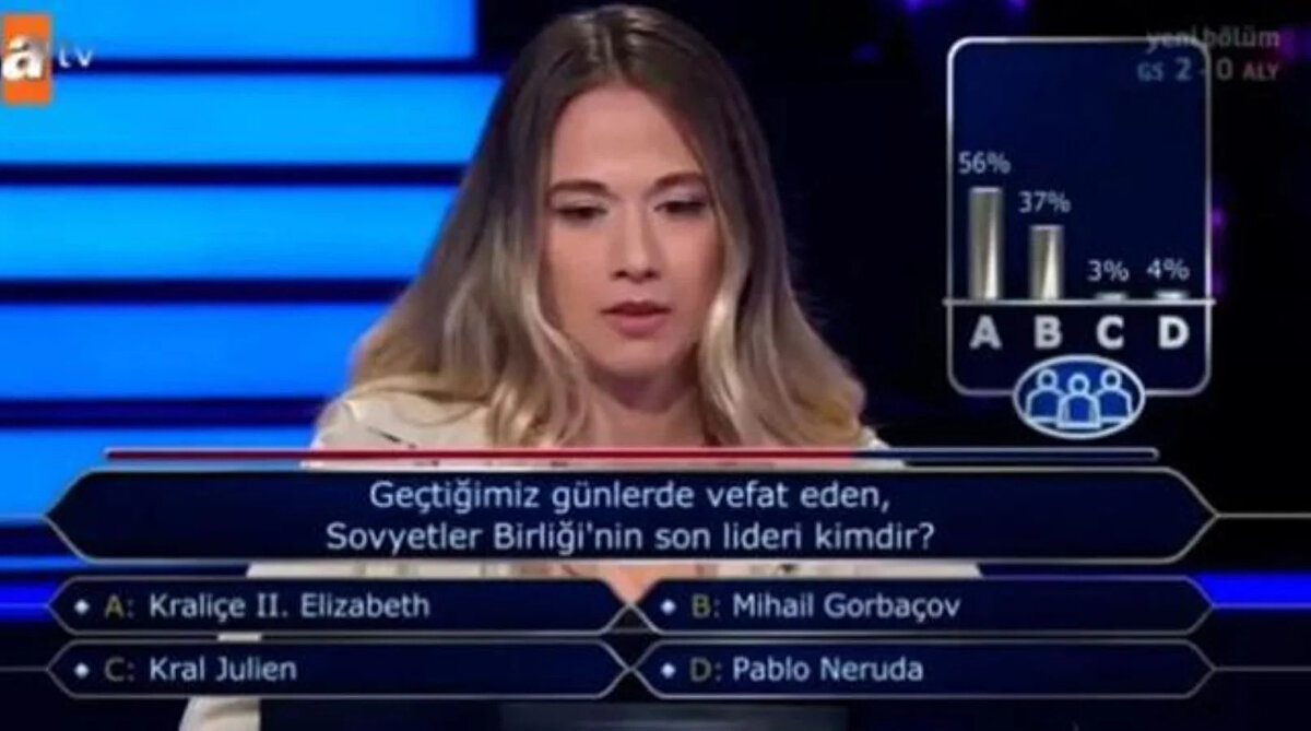 SORUYU BİLDİ<br><br>Joker hakları ile doğru yanıtını bulan yarışmacı 7 bin 500 TL'lik soruyu bildi. <br><br>