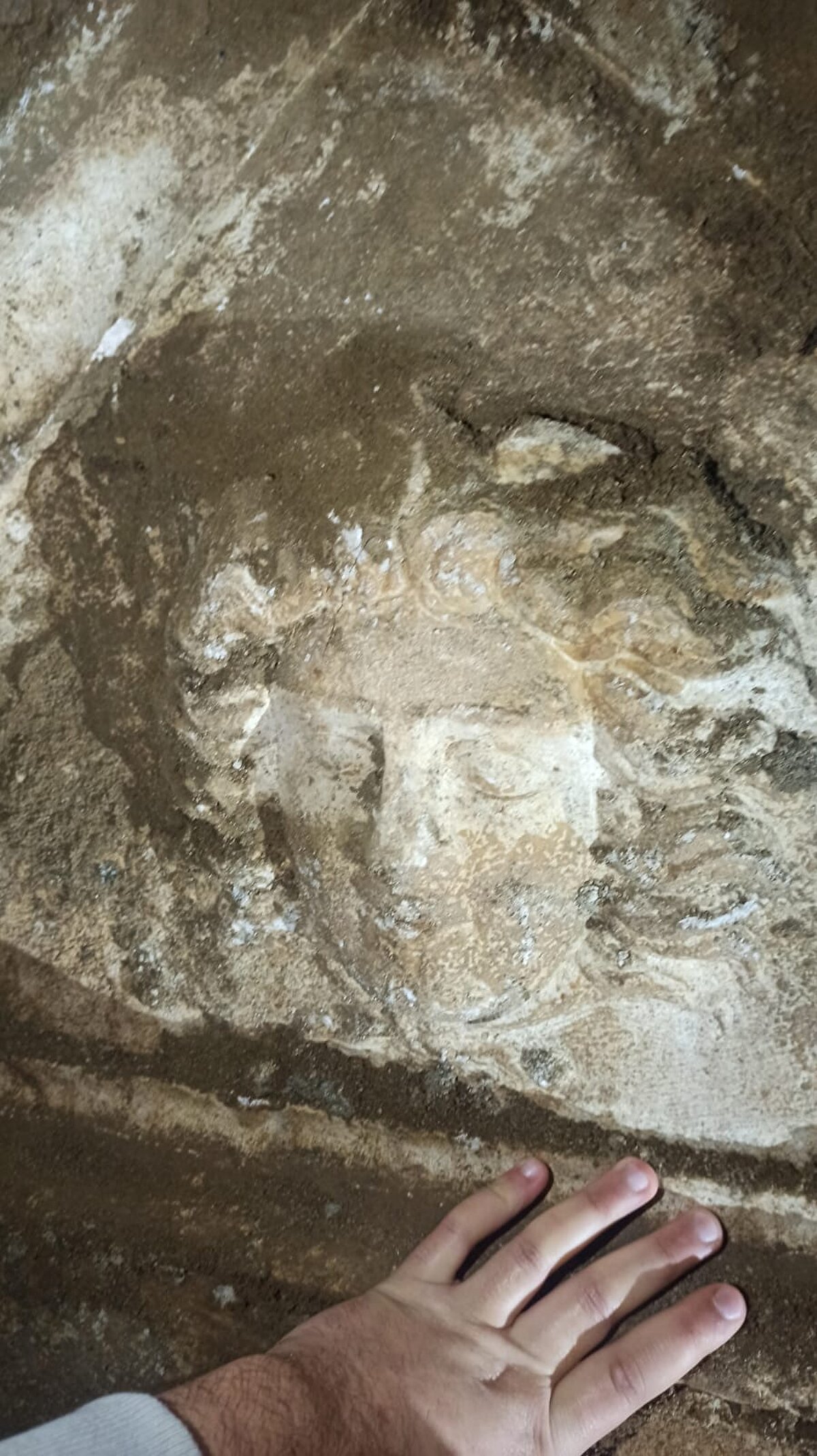 İncelemede, Roma dönemine ait olduğu değerlendirilen lahit, vinçle bulunduğu yerden çıkarıldı.