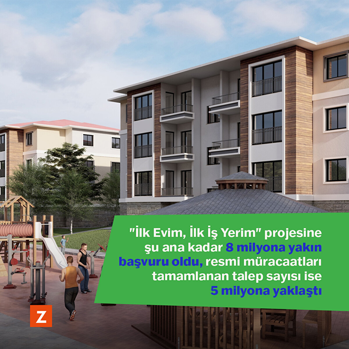 "İlk Evim, İlk İş Yerim" projesine şu ana kadar 8 milyona yakın başvuru oldu, resmi müracaatları tamamlanan talep sayısı ise 5 milyona yaklaştı
