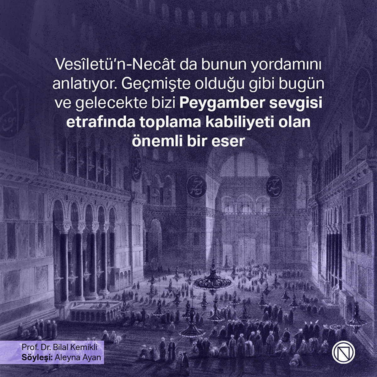 Vesîletü’n-Necât da bunun yordamını anlatıyor. Geçmişte olduğu gibi bugün ve gelecekte bizi Peygamber sevgisi etrafında toplama kabiliyeti olan önemli bir eser
