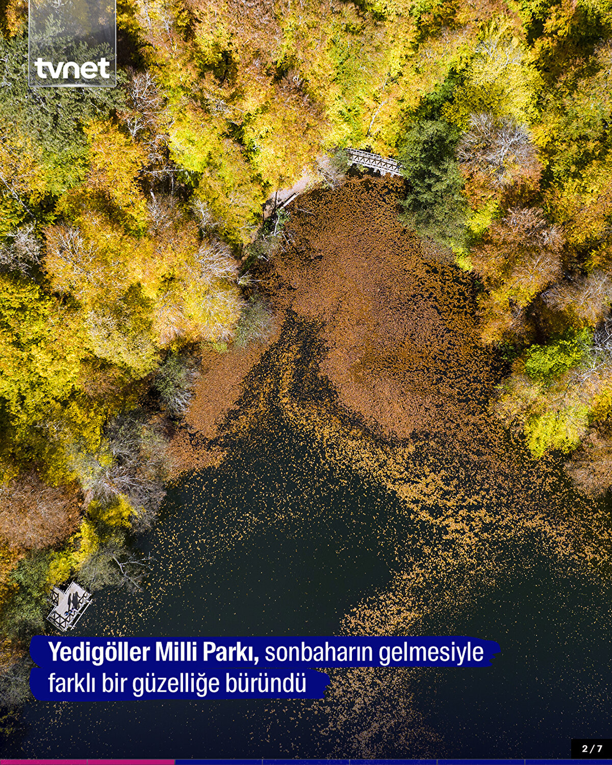 Yedigöller Milli Parkı, sonbaharın gelmesiyle farklı bir güzelliğe büründü