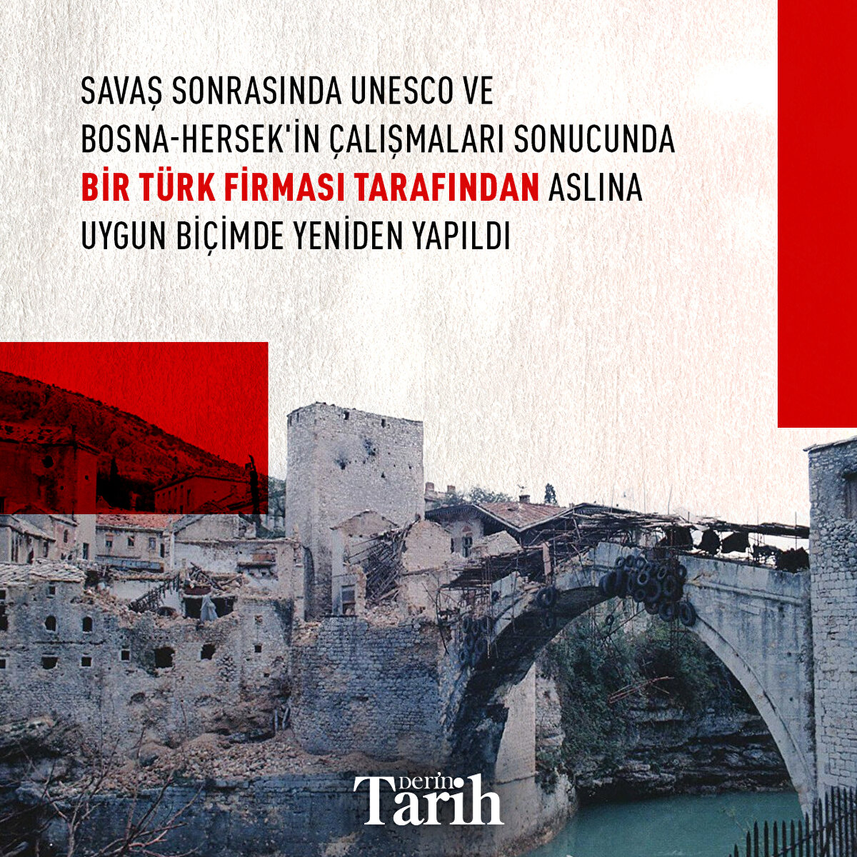 Savaş sonrasında UNESCO ve Bosna-Hersek'in çalışmaları sonucunda bir Türk firması tarafından aslına uygun biçimde yeniden yapıldı