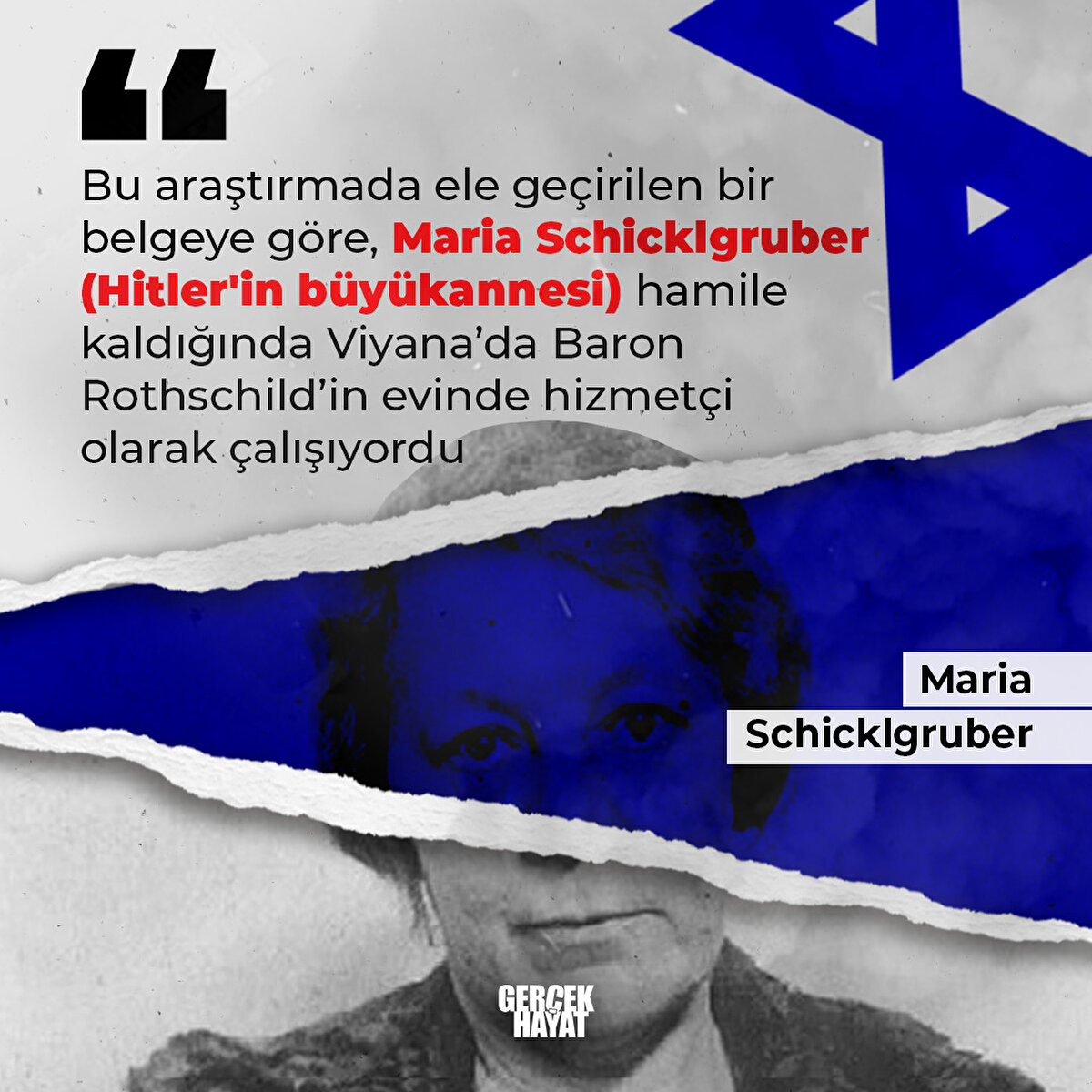Maria Schicklgruber hamile kaldığında Viyana’da Baron Rothschild’in evinde hizmetçi olarak çalışıyordu