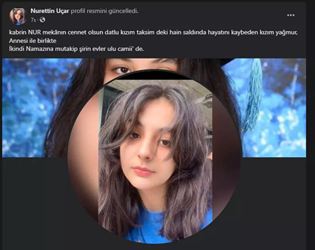 Uçar'ın babası Nurettin Uçar sosyal medya kızının fotoğrafını ve cenaze detaylarını paylaştı...<br><br>