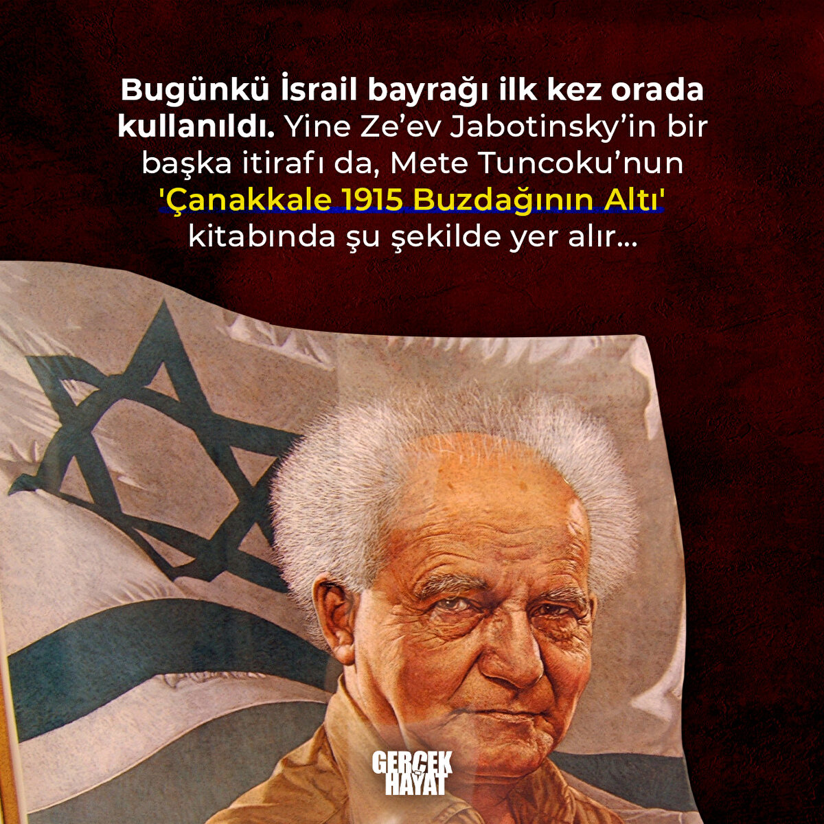 Bugünkü İsrail bayrağı ilk kez orada kullanıldı