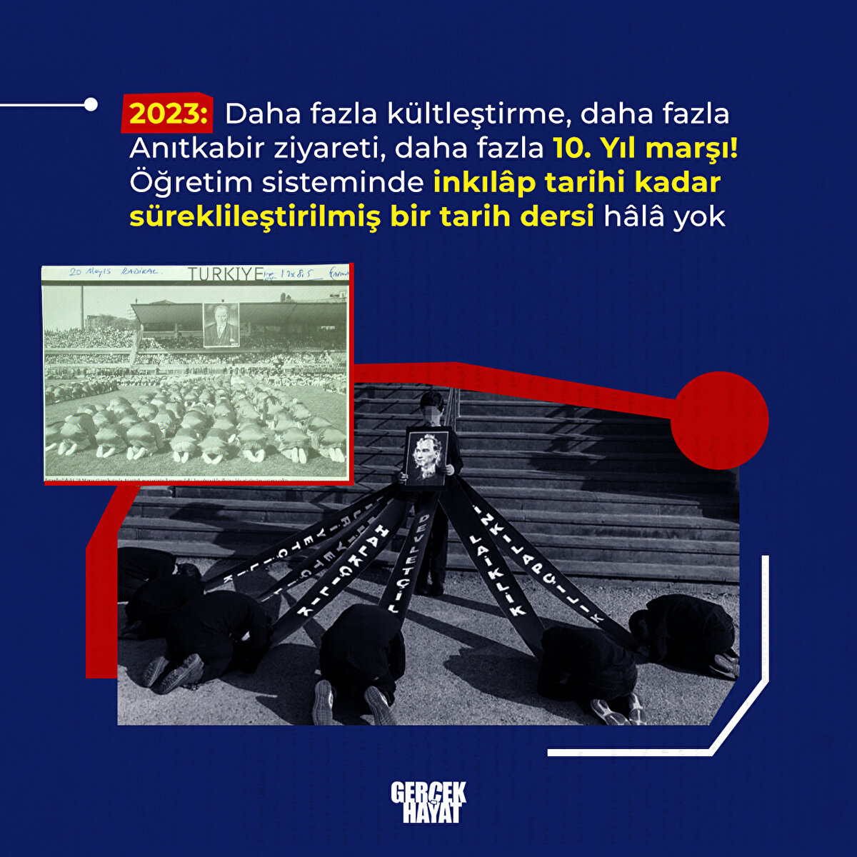 Öğretim sisteminde inkılâp tarihi kadar süreklileştirilmiş bir tarih dersi hâlâ yok