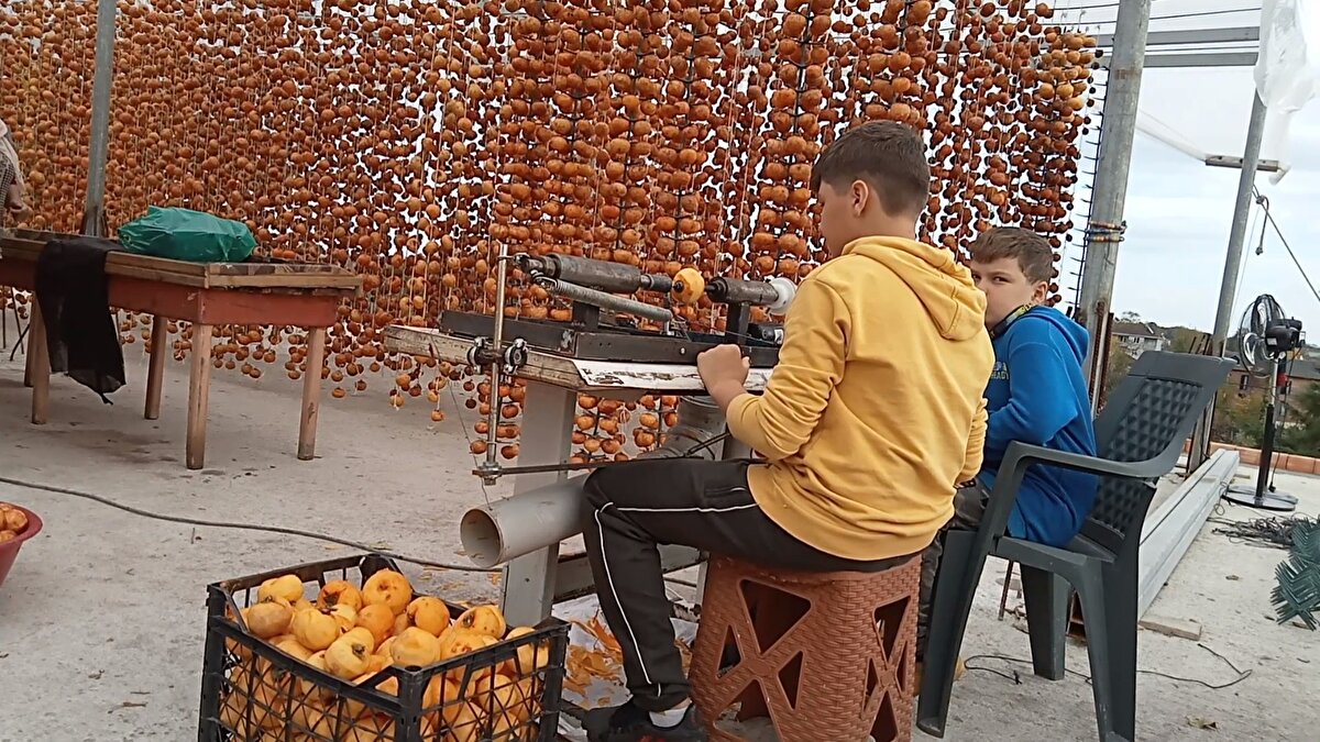 Çuvallar dolusu hurmaları elleriyle tek tek soyan anne ve babalarının zorlandığını gören Muhammet Mert ve Miraç Efe, bunun makineyle daha kolay yapılabileceği fikrini babalarıyla paylaştı.<br><br>Samsun'da Deneyap Atölyesi'ne katılan Muhammet Mert, burada edindiği bilgilerden de yola çıkarak kardeşiyle meyve soyma makinesini tasarladı. İki kardeş, babalarının da yardımıyla farklı yerlerden temin ettikleri parçaları bir araya getirerek yaklaşık üç ayda makineyi yaptı.