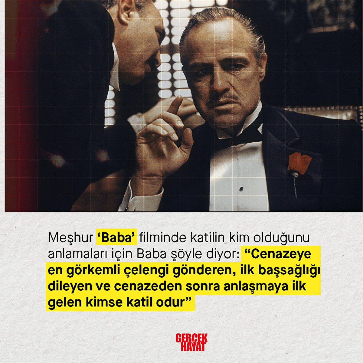 “Cenazeye en görkemli çelengi gönderen, ilk başsağlığı dileyen ve cenazeden sonra anlaşmaya ilk gelen kimse katil odur”