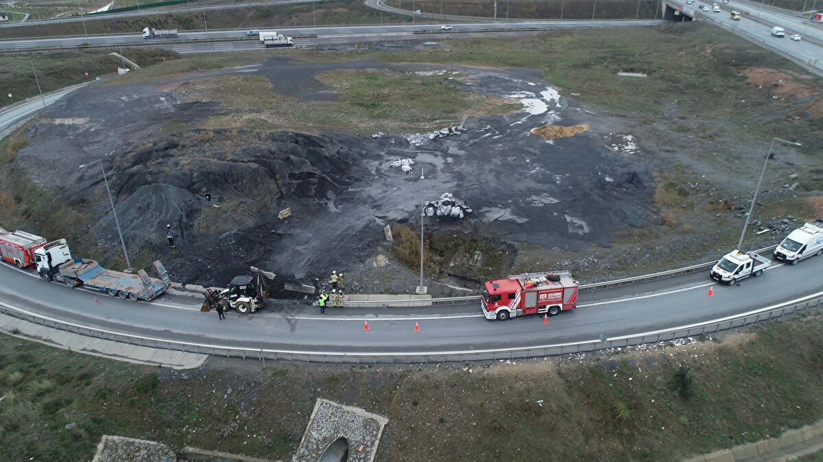 Kimyasal maddenin bırakıldığı bölge havadan da görüntülendi.