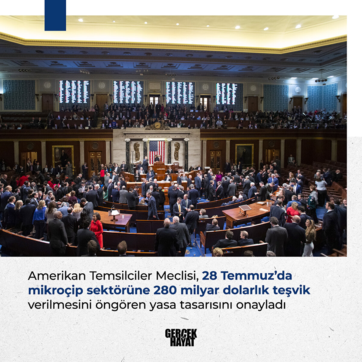  280 milyar dolarlık teşvik verilmesini öngören yasa tasarısını onayladı