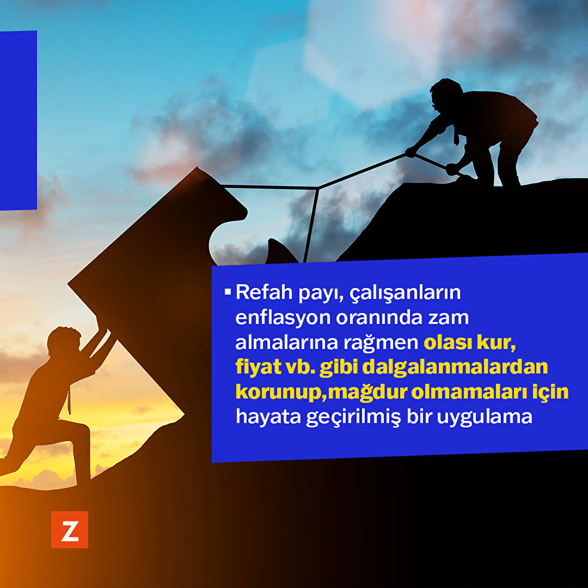 Refah payı, çalışanların enflasyon oranında zam almalarına rağmen olası kur, fiyat vb. gibi dalgalanmalardan korunup, mağdur olmamaları için hayata geçirilmiş bir uygulama