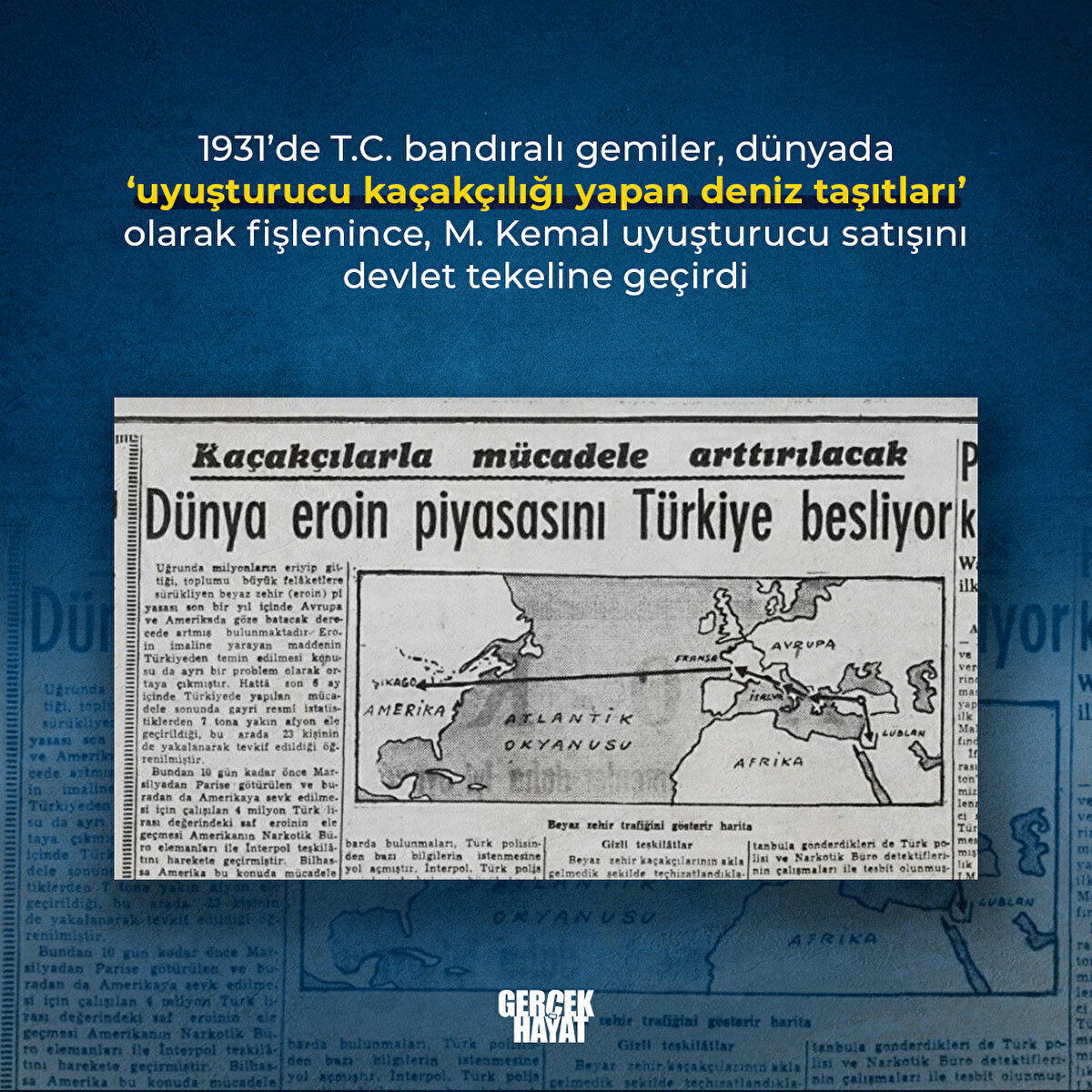 M. Kemal uyuşturucu satışını devlet tekeline geçirdi