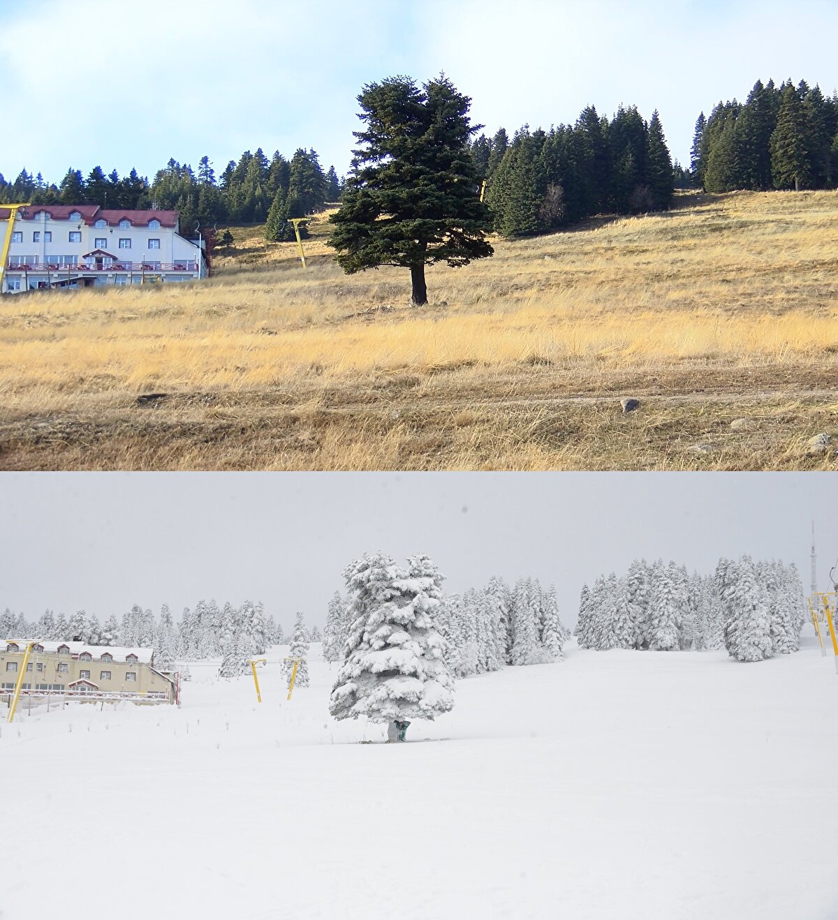 Kayakseverlerin 'beyaz cennet' olarak tanımladığı 2 bin 543 rakımlı Uludağ’da 15 Aralık’ta sezonun açılabilmesi için beklenen kar yağışı gerçekleşmedi.<br><br>