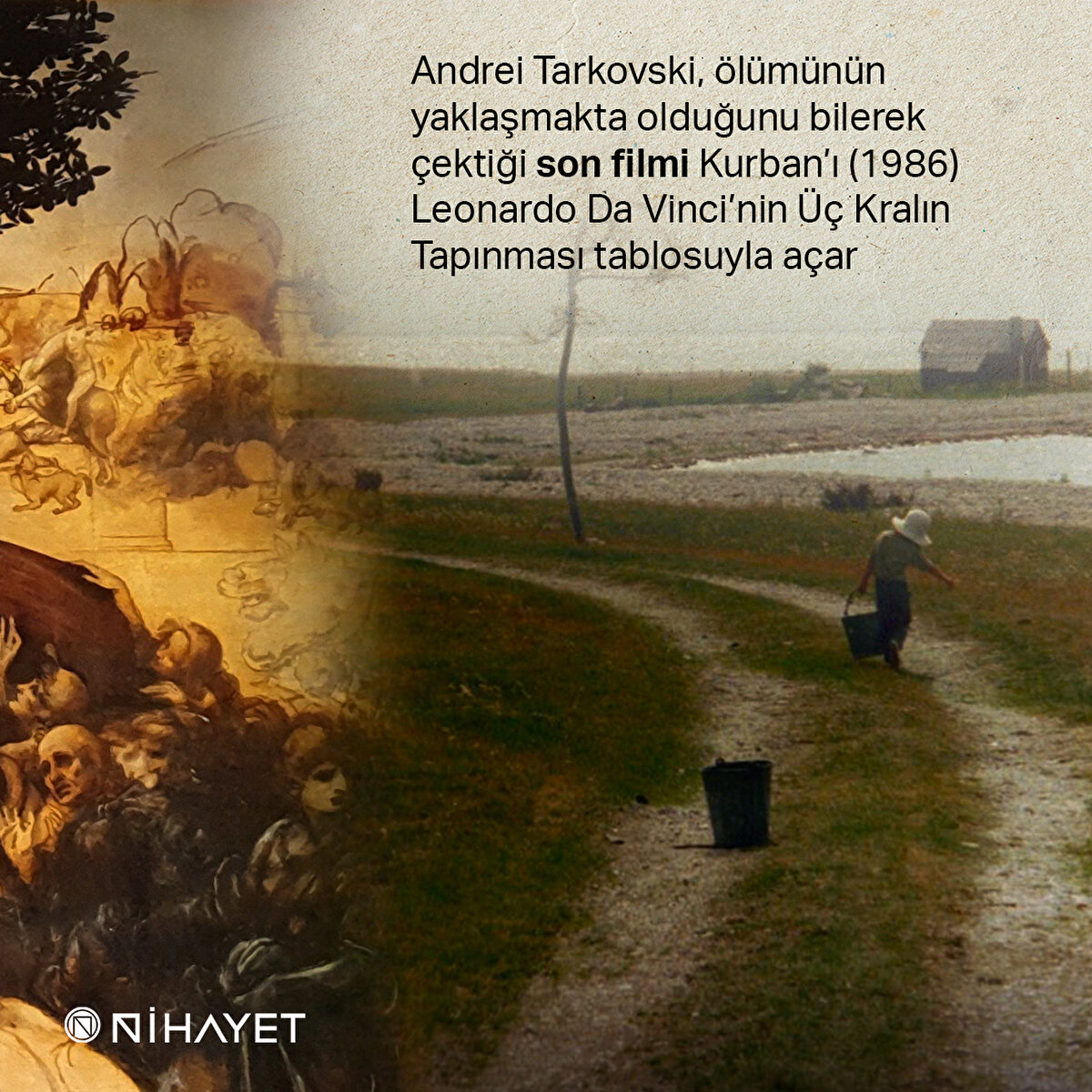 Andrei Tarkovski, ölümünün yaklaşmakta olduğunu bilerek çektiği son filmi Kurban’ı (1986) Leonardo Da Vinci’nin Üç Kralın Tapınması tablosuyla açar