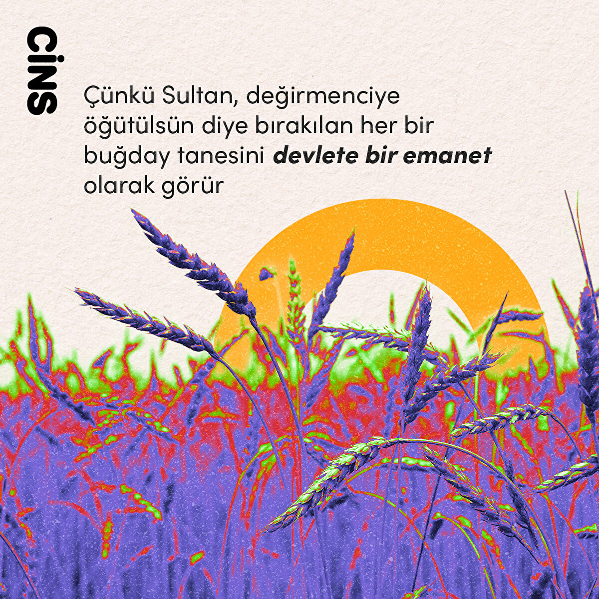 Çünkü Sultan, değirmenciye öğütülsün diye bırakılan her bir buğday tanesini devlete bir emanet olarak görür