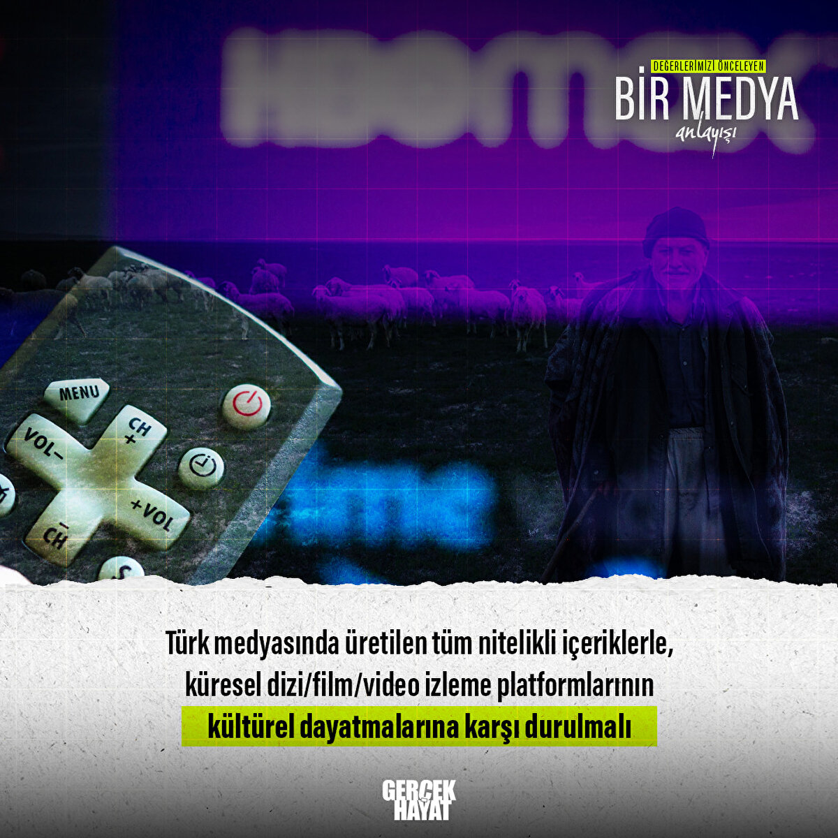 Küresel dizi/film/video izleme platformlarının kültürel dayatmalarına karşı durulmalı