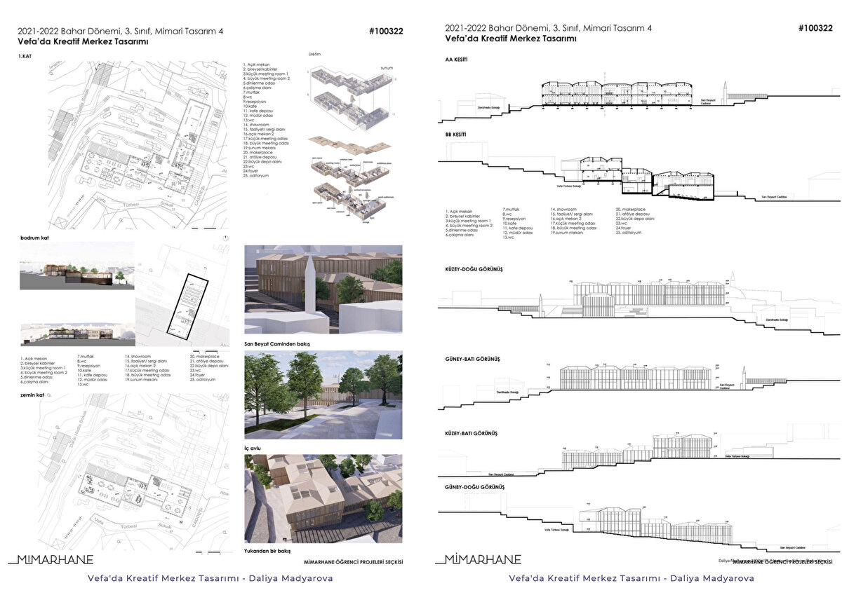 Vefa’da Kreatif Merkez Tasarımı – Daliya Madyarova – Yıldız Teknik Üniversitesi, 3.Sınıf 2.Dönem
