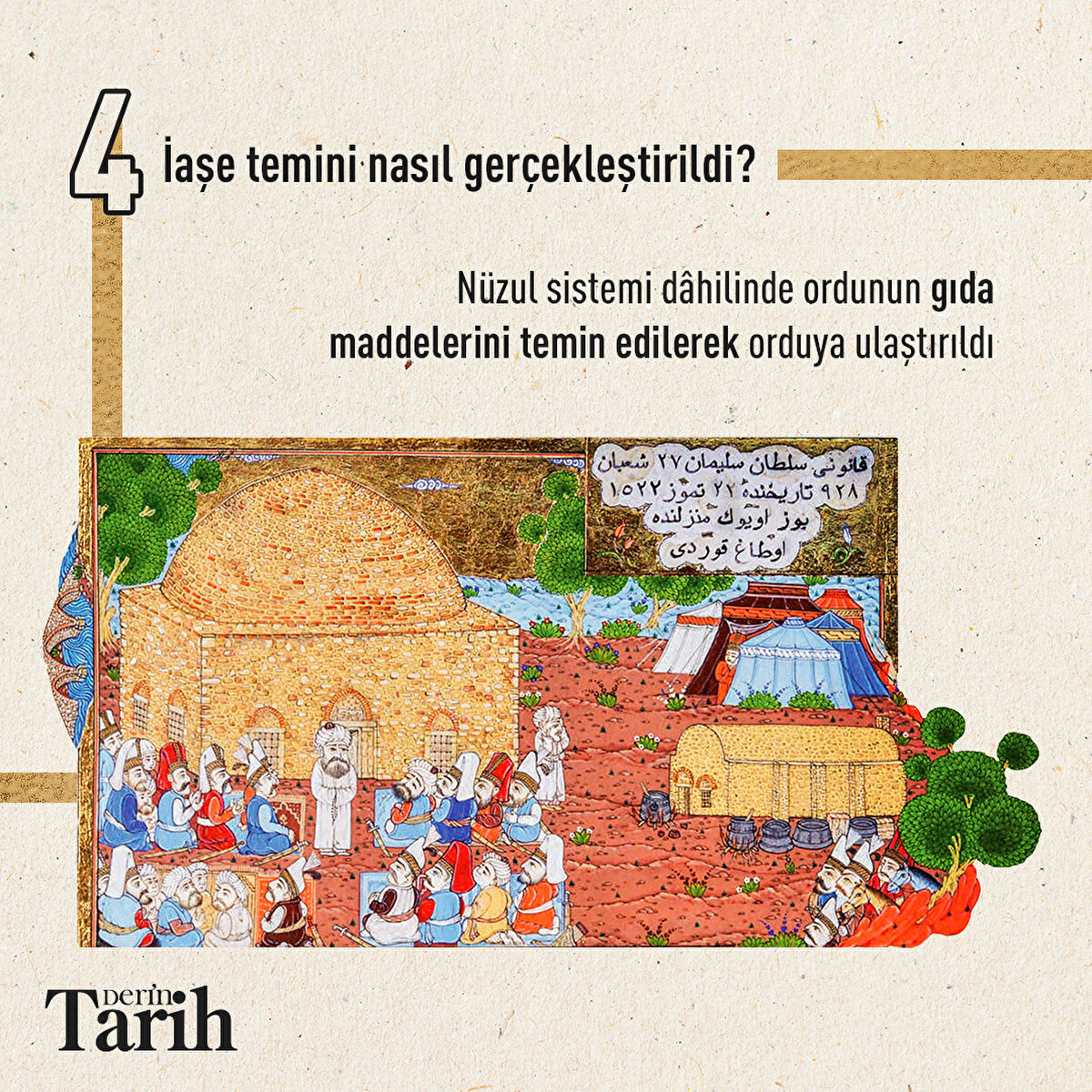 İaşe temini nasıl gerçekleştirildi?
Nüzul sistemi dâhilinde ordunun gıda maddelerini temin edilerek orduya ulaştırıldı