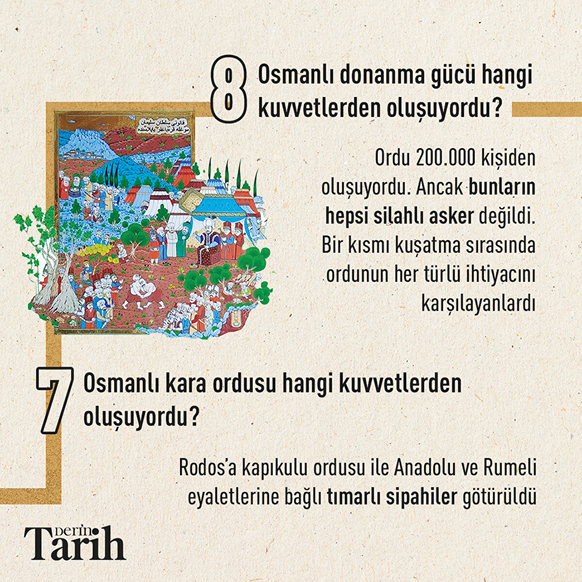 Osmanlı kara ordusu hangi kuvvetlerden oluşuyordu?
Rodos’a kapıkulu ordusu ile Anadolu ve Rumeli eyaletlerine bağlı tımarlı sipahiler götürüldü

