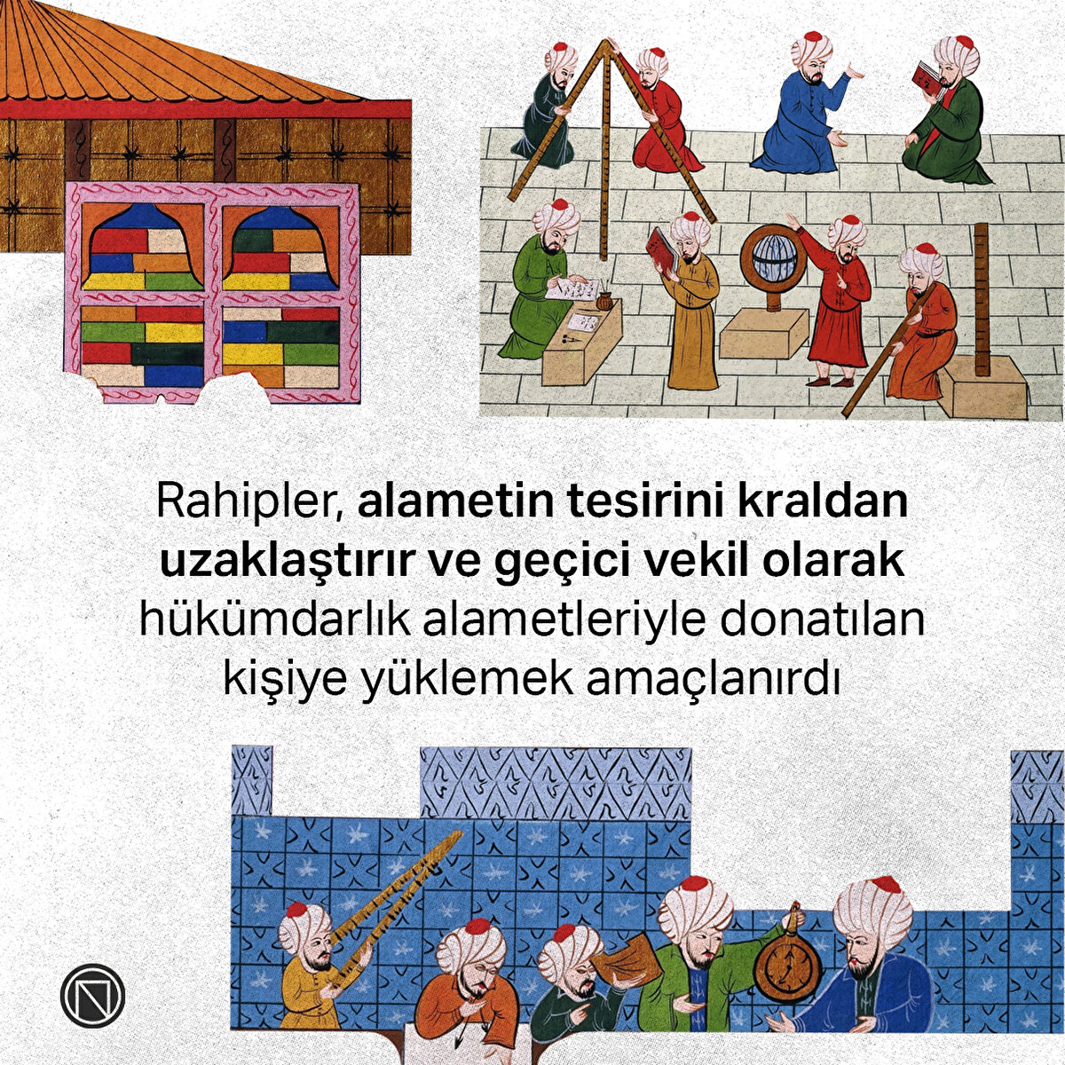 Rahipler, alametin tesirini kraldan uzaklaştırır ve geçici vekil olarak hükümdarlık alametleriyle donatılan kişiye yüklemek amaçlanırdı
