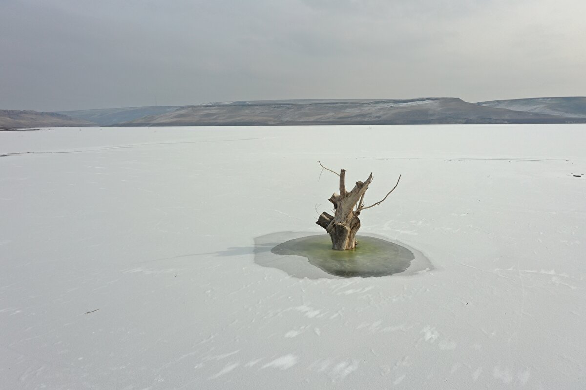 Gece hava sıcaklığının sıfırın altında 17 derece ölçüldüğü kentte, bazı akarsu ve göletler de buz tuttu.<br>