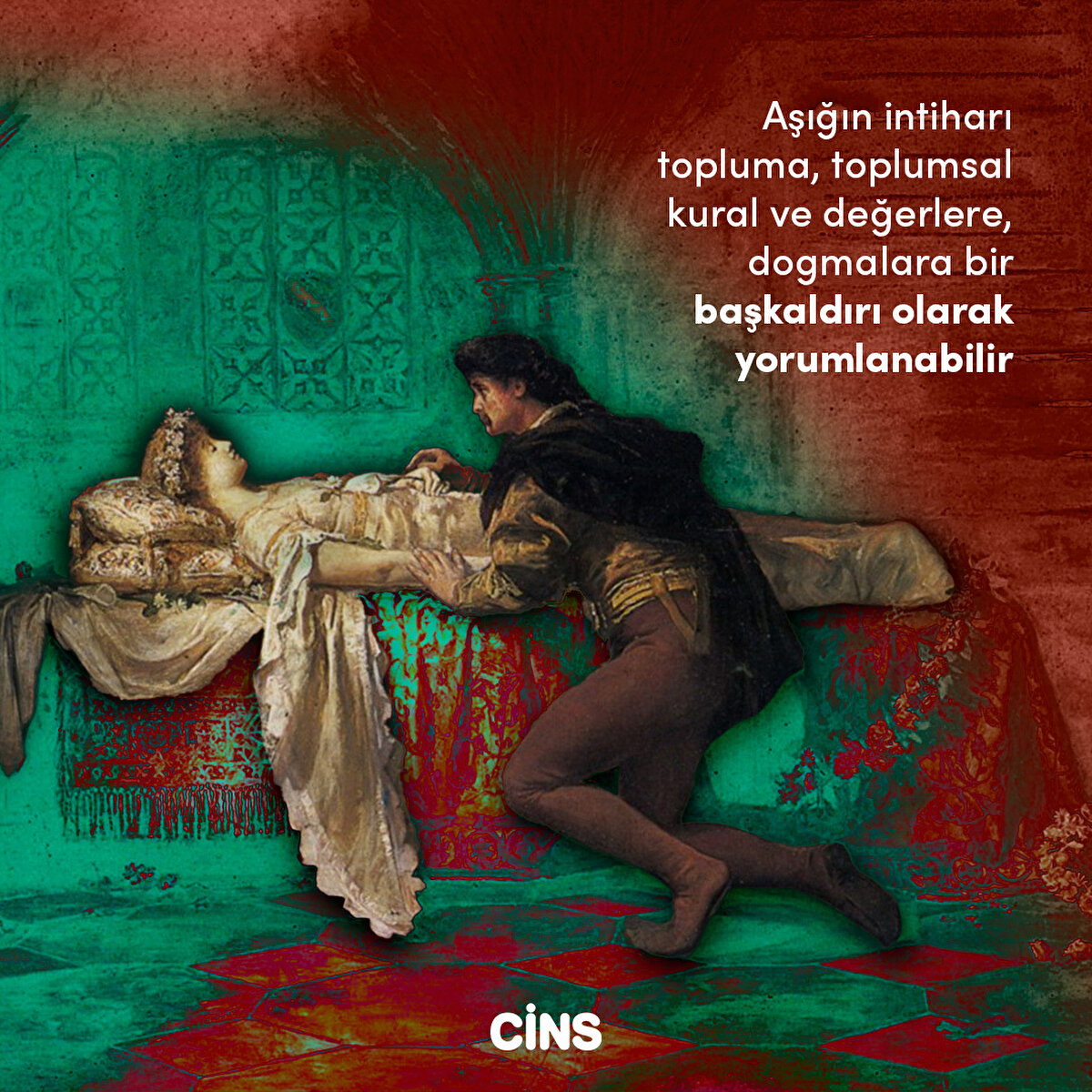 Aşığın intiharı topluma, toplumsal kural ve değerlere, dogmalara bir başkaldırı olarak yorumlanabilir