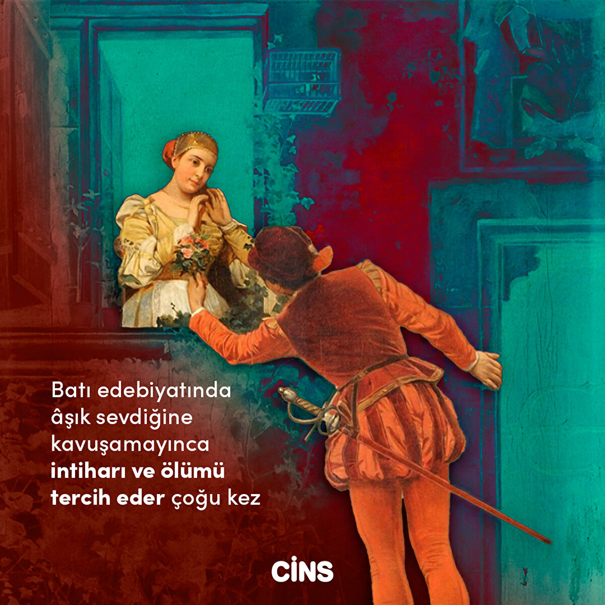 Batı edebiyatında âşık sevdiğine kavuşamayınca intiharı ve ölümü tercih eder çoğu kez