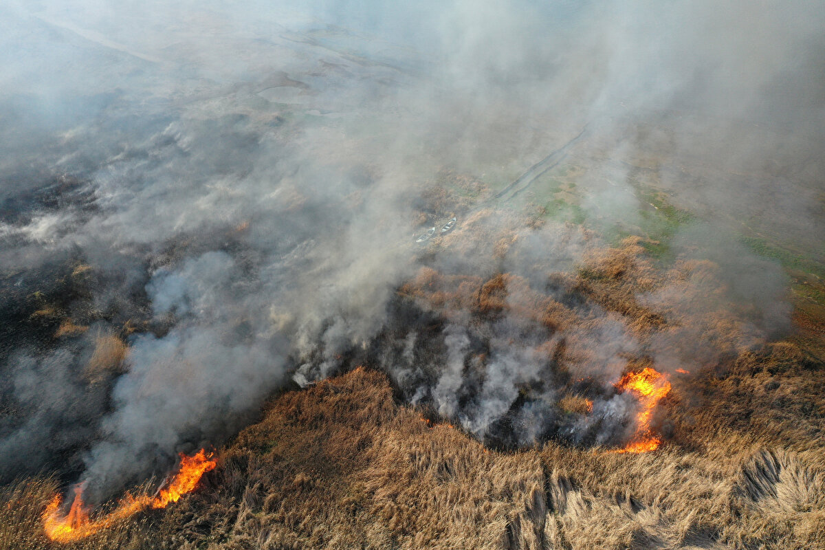 İlçeye bağlı kırsal Çakırca Mahallesi sınırları içinde İznik Gölü yakınındaki sazlık alandan dumanların yükseldiğini görenler, durumu itfaiyeye bildirdi.<br><br>