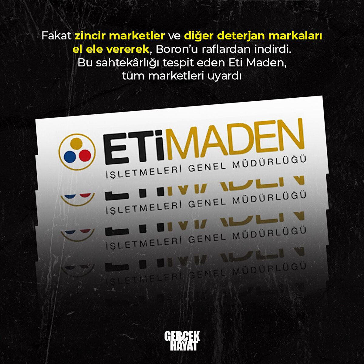 Fakat zincir marketler ve diğer deterjan markaları el ele vererek, Boron'u raflardan indirdi