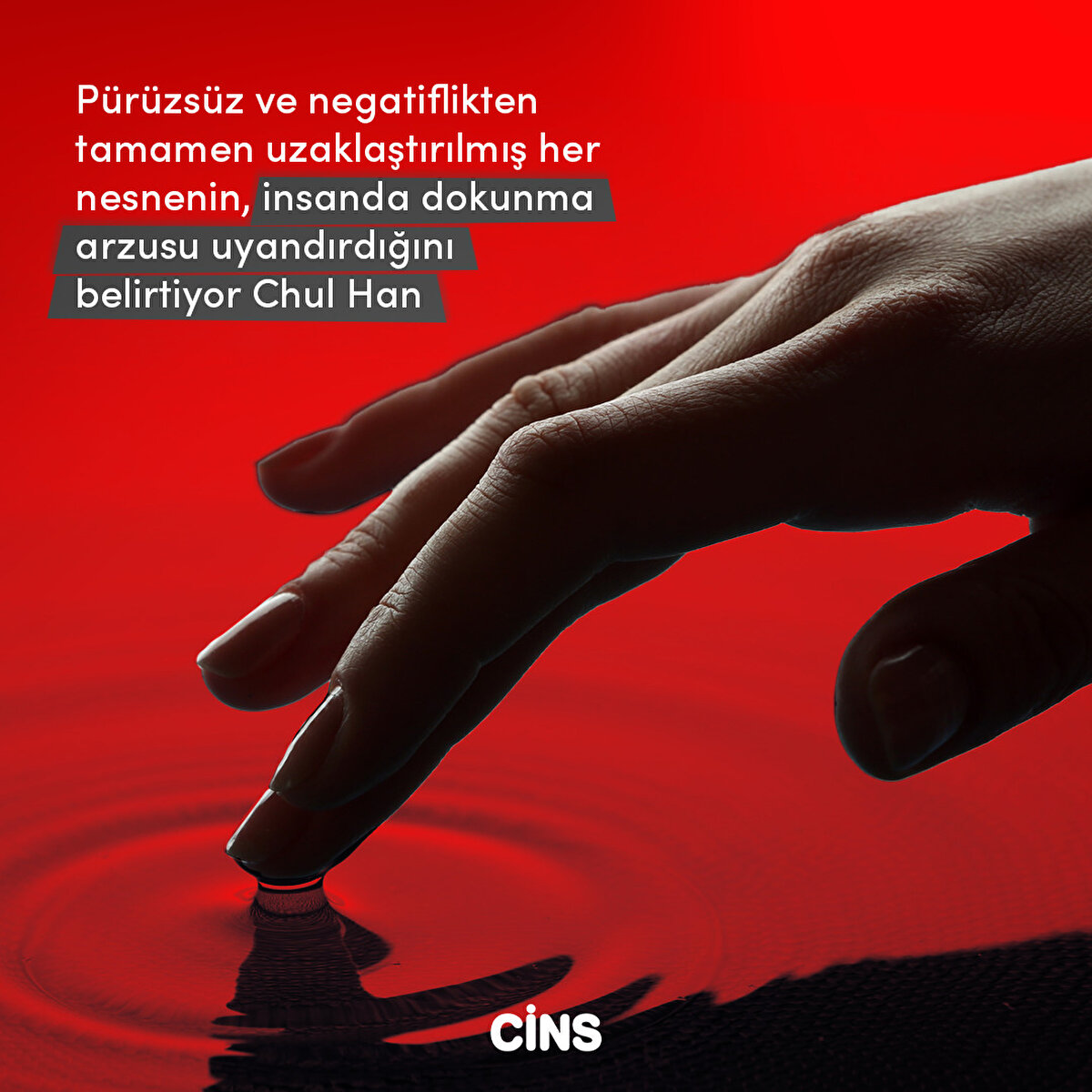 Pürüzsüz ve negatiflikten tamamen uzaklaştırılmış her nesnenin, insanda dokunma arzusu uyandırdığını belirtiyor Chul Han