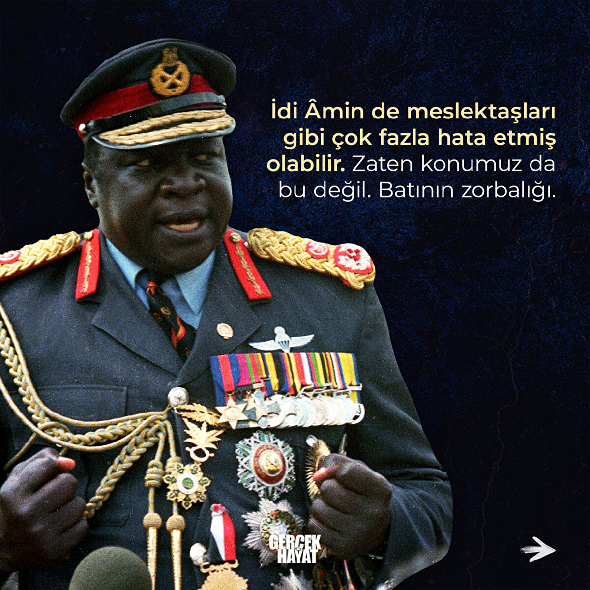 İdi Âmin de meslektaşları gibi çok fazla hata etmiş olabilir