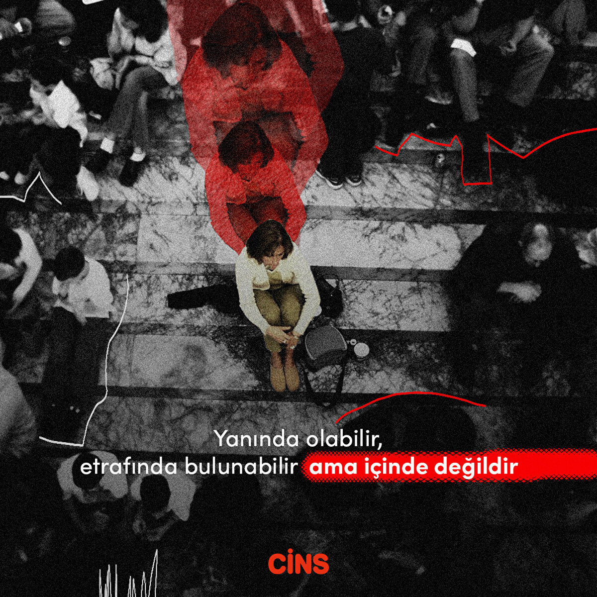 Yanında olabilir, etrafında bulunabilir ama içinde değildir