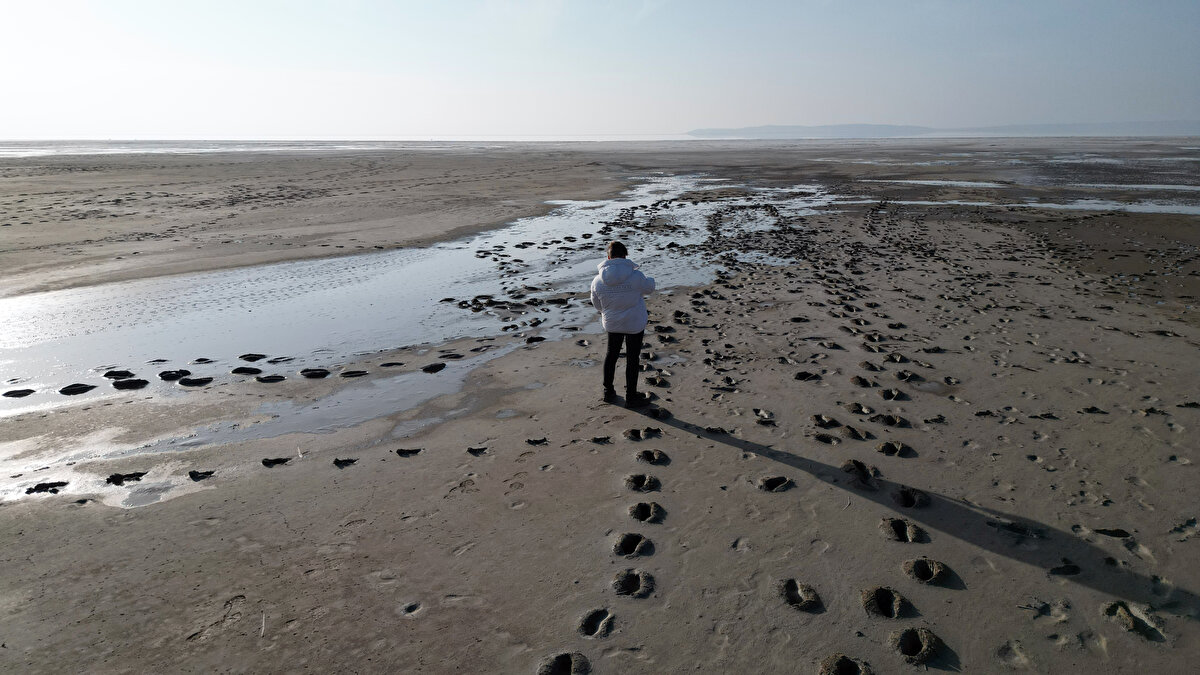 Tuz Gölü'nü besleyen Akgöl'de suların çekilmesiyle küçükbaş hayvanlarını otlatan çoban Hasan Hüseyin Sanşav ise çocukluğunda göl çevresinde birçok su kaynağının olduğunu söyledi.<br><br>