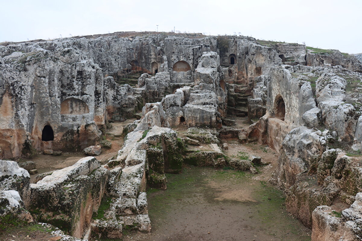 Mozaik üzerinde 5. yüzyıl ile tarihlenen orta kısımda 'cennet sahnesi' dediğimiz yer var. Asma dalı yaprakları içerisinde otlayan horoz, yaban keçileri ve diğer hayvan betimleri yer almakta. Sol kısmında ise kalp ve baklava motifleri yer almaktadır. Mozaik üzerinde mavi, beyaz, kırmızı, turuncu ve siyah renk skalaları kullanılmış, Güney köşesinde ise 3 boyutlu kule yer almaktadır"