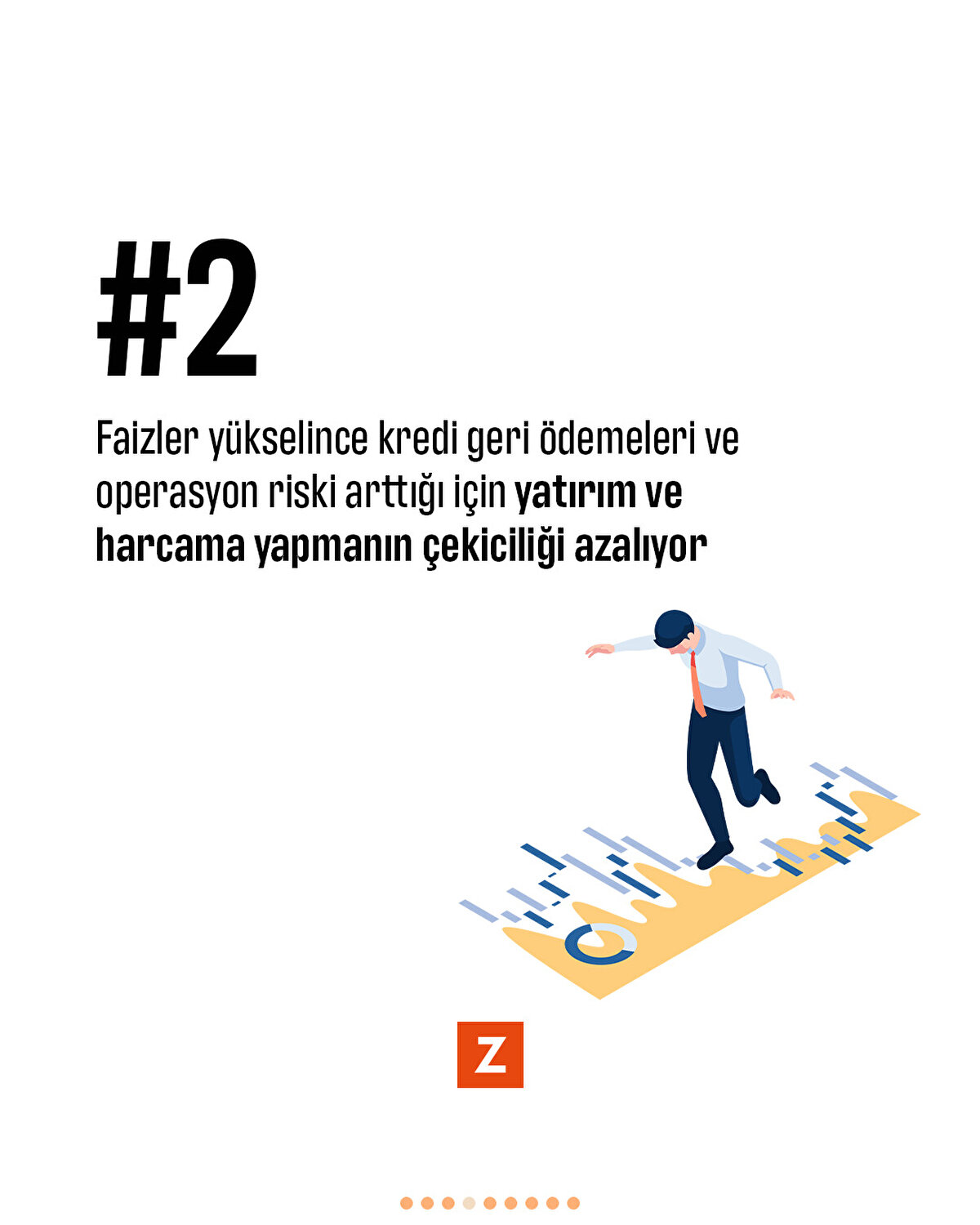 Faizler yükselince kredi geri ödemeleri ve operasyon riski arttığı için yatırım ve harcama yapmanın çekiciliği azalıyor 