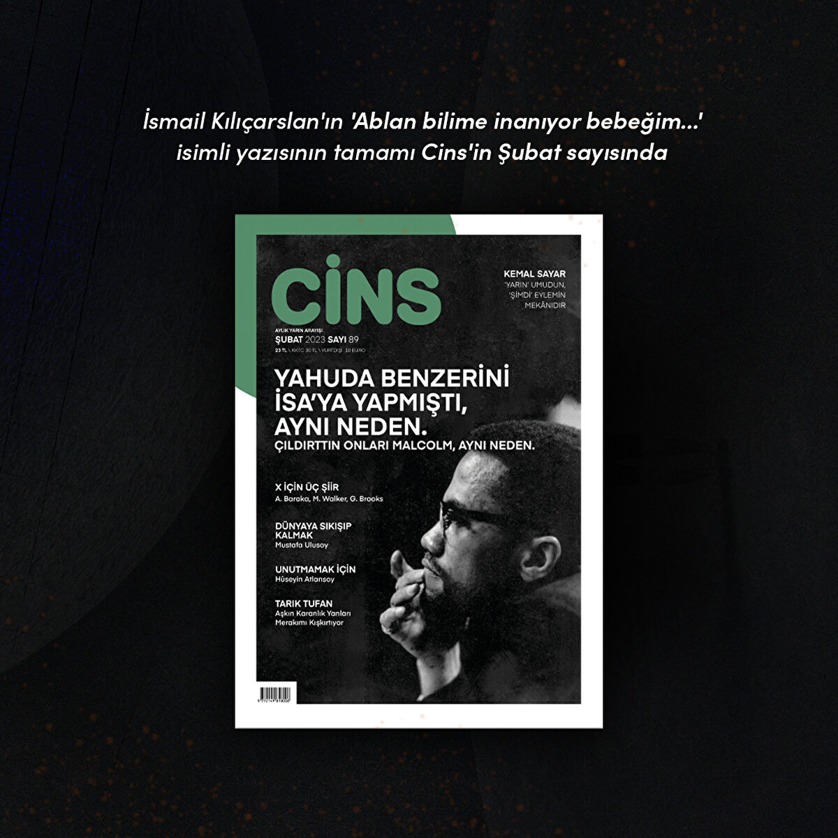 İsmail Kılıçarslan'ın 'Ablan bilime inanıyor bebeğim...' isimli yazısının tamamı Cins'in Şubat sayısında