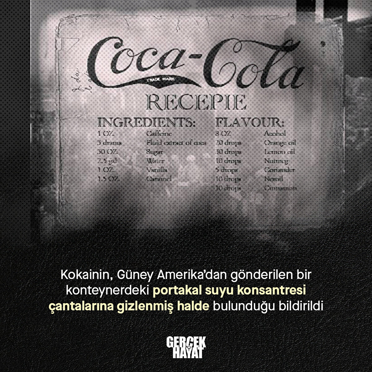 Bir konteynerdeki portakal suyu konsantresi çantalarına gizlenmiş halde bulunduğu bildirildi